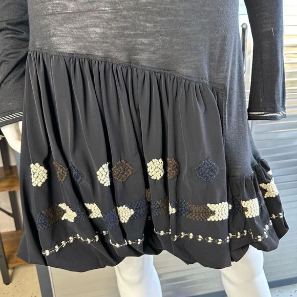 Marithe Francois Girbaud Embroidered Turtleneck Long Sleeve Dress 6 - Picture 5 of 12